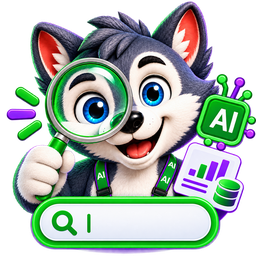 Cub AI, o mascote do Lupa CuboPlus, com uma lupa